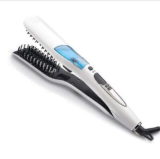 Foto 1 | Cepillo Alisador De Pelo Eléctrico De Cerámica Con Vaporizador Lcd Color Blanco - Venta Internacional.