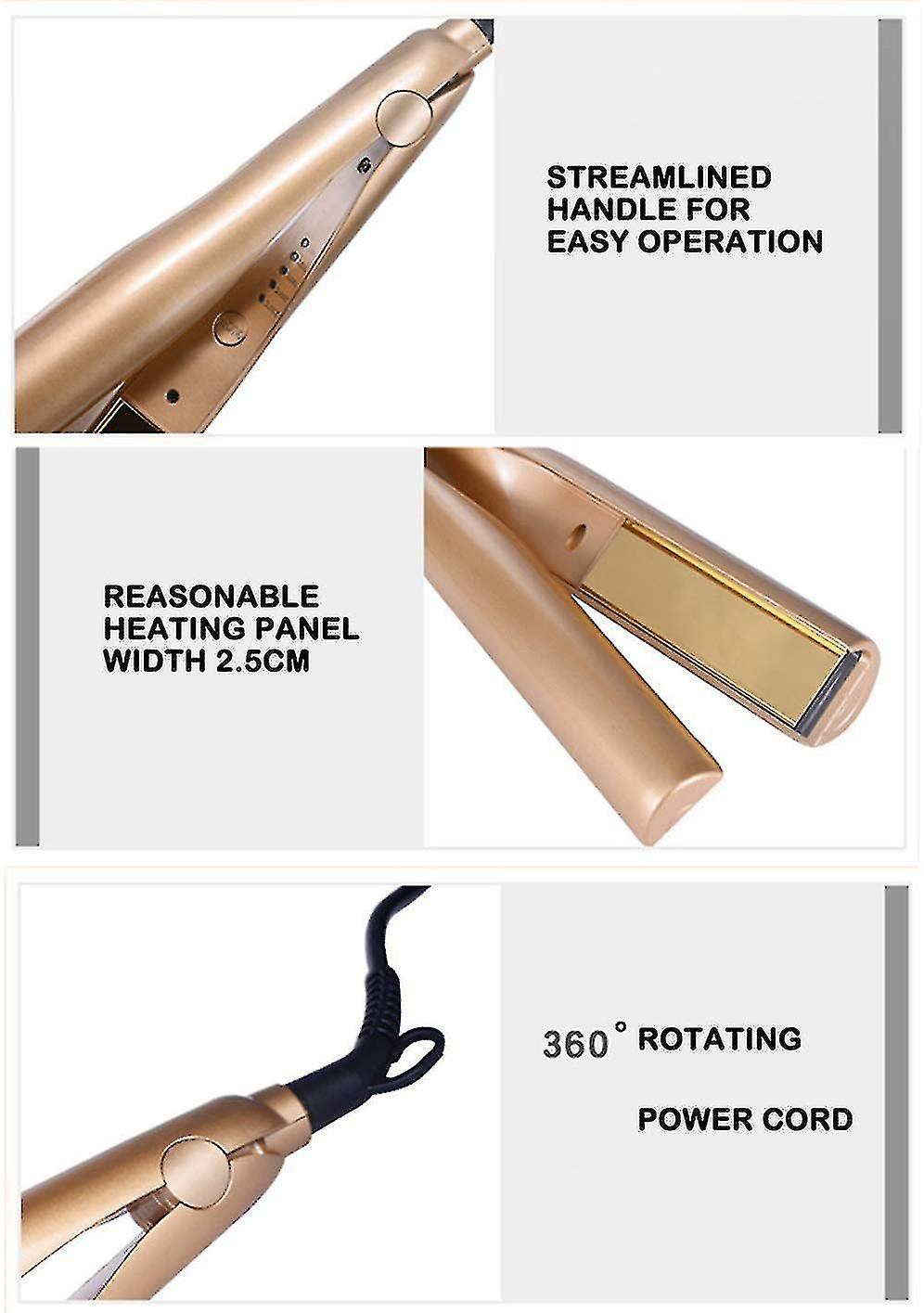 Foto 3 pulgar | Plancha Alisadora De Pelo Huoguo 230°c  Cerámica  2 5 Cm  Dorada - Venta Internacional.