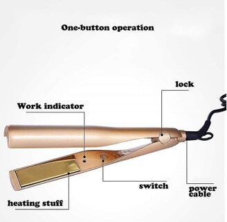 Foto 4 | Plancha Alisadora De Pelo Huoguo 230°c Cerámica 2 5 Cm Dorada - Venta Internacional.