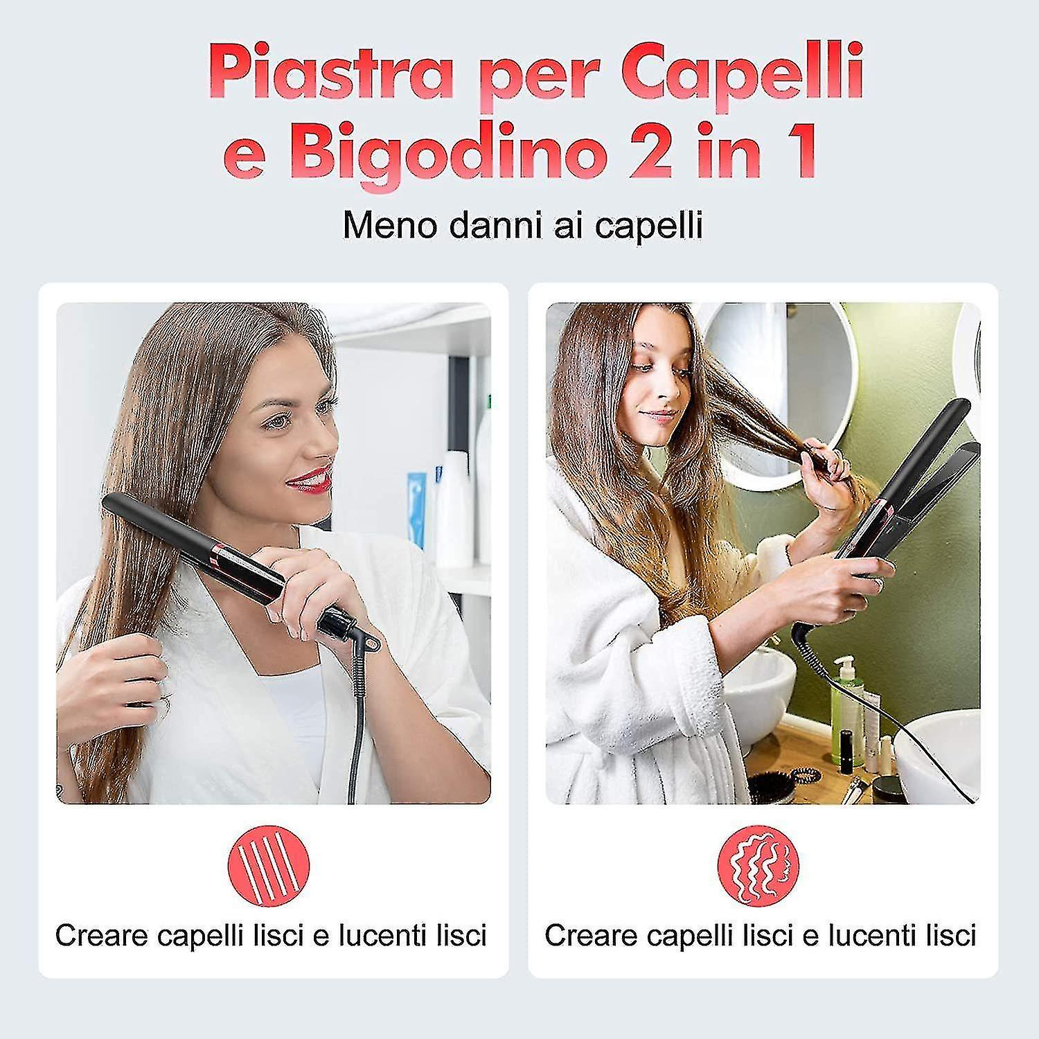 Foto 4 pulgar | Planchas De Pelo Huoguo 2 En 1 Con Revestimiento Cerámico De Turmalina - Venta Internacional.