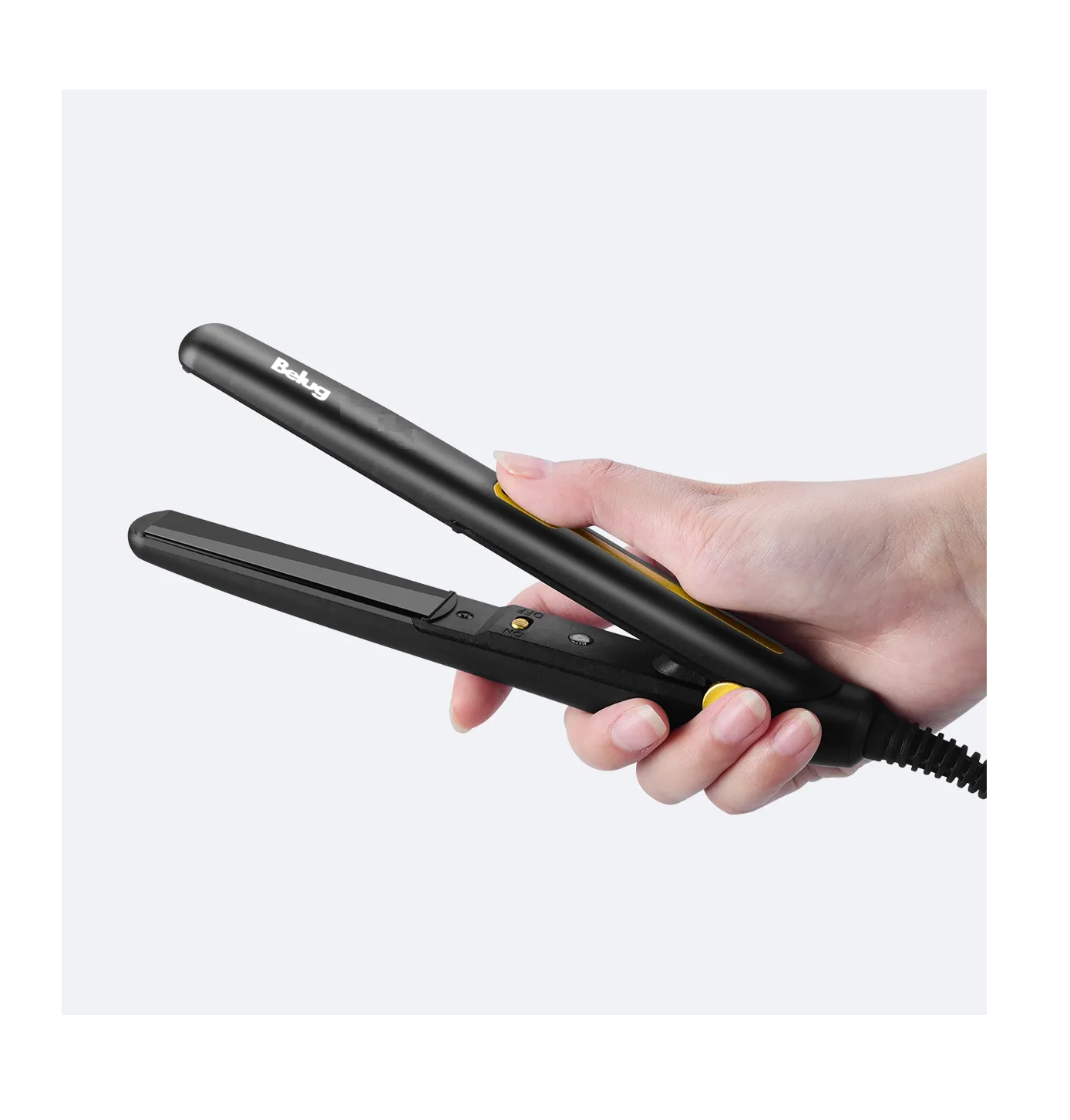 Foto 4 | Mini Plancha De Pelo De Portátil Con Rizos Profesional 2en 1 Negro Amarillo