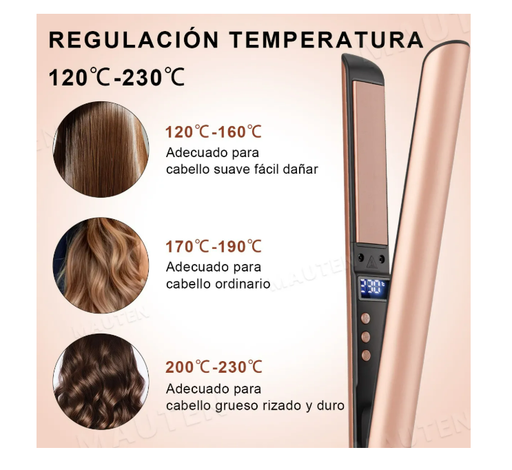 Foto 3 | Plancha De Cabello Profesional De Cerámica 2 En 1 Para Pelo