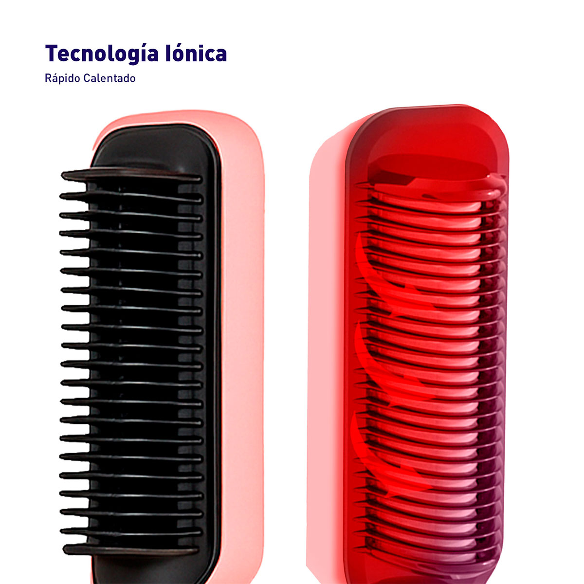 Foto 2 | Cepillo Alisador Para Cabello  Calentamiento Rápido  Con Clips Y Liga Incluidos (rosa) Bluelander