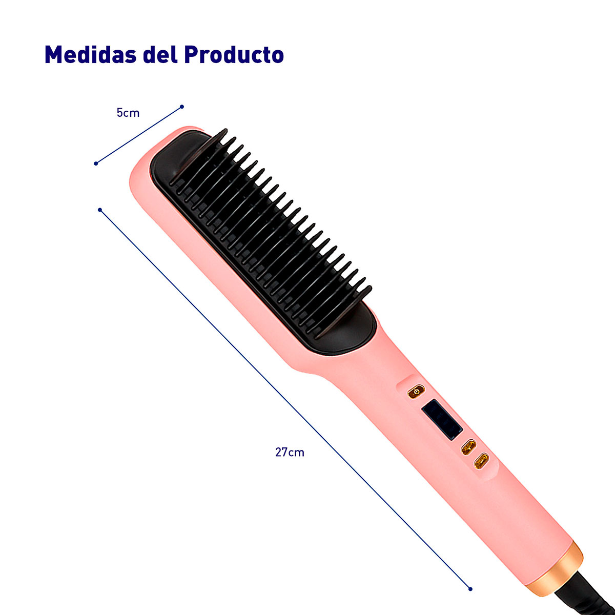 Foto 3 | Cepillo Alisador Para Cabello  Calentamiento Rápido  Con Clips Y Liga Incluidos (rosa) Bluelander