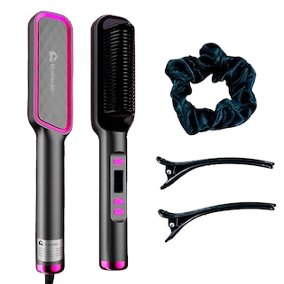 Foto 1 | Cepillo Alisador Para Cabello Calentamiento Rápido Con Clips Y Liga Incluidos (gris/rosa) Bluelander