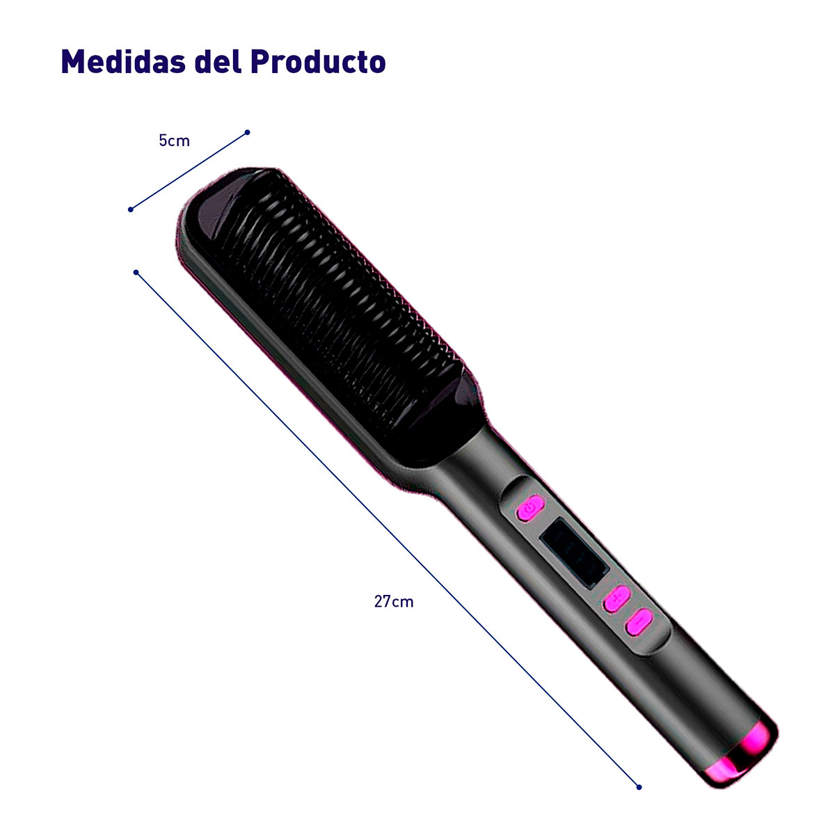 Foto 5 pulgar | Cepillo Alisador Para Cabello Calentamiento Rápido Con Clips Y Liga Incluidos (gris/rosa) Bluelander