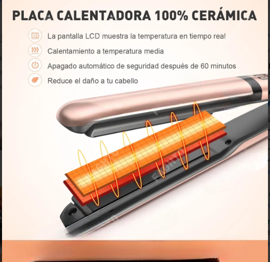 Foto 4 | Plancha De Cabello Profesional De Cerámica 2 En 1 Para Pelo