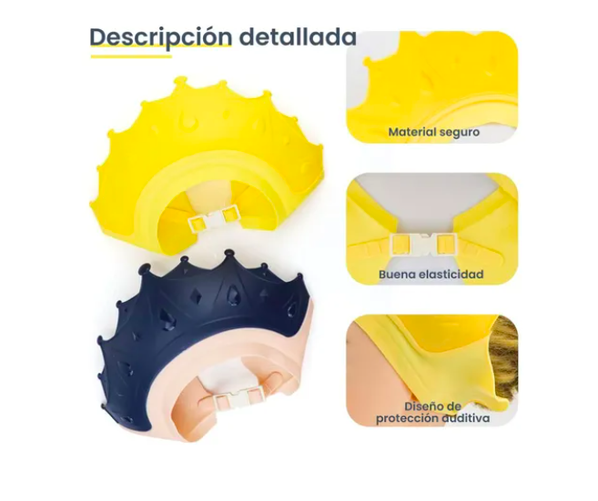 Foto 4 pulgar | 2pz Gorro De Ducha Ajustable Xtellar  Para Proteger Los Ojos Del Bebé