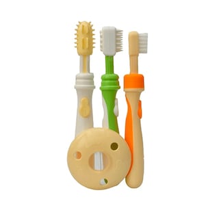Foto 1 | Juego De Cepillos Dentales Para Bebés Pigeon 3 Piezas Verde Naranja