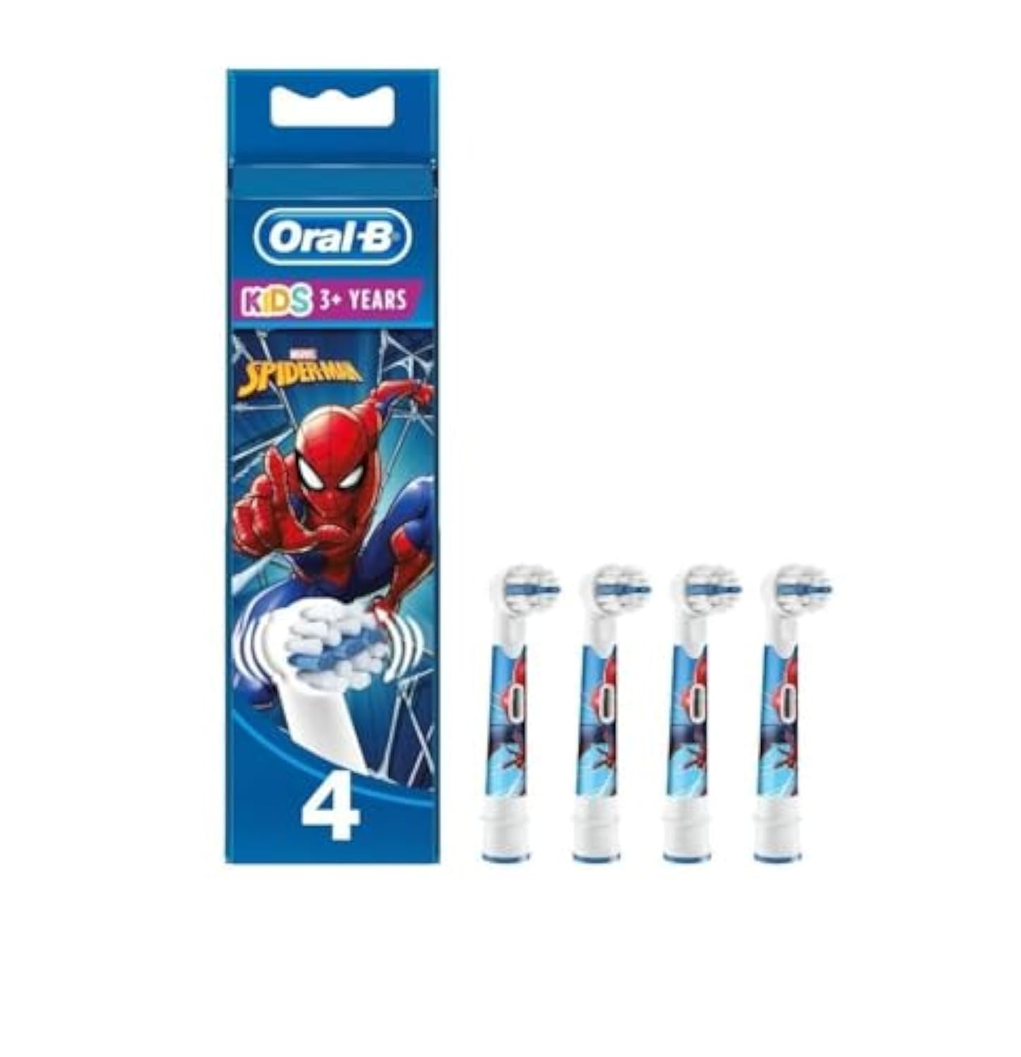 Cabezal De Cepillo De Dientes Eléctrico Oral-b Pro Kids Spiderman, Paquete De 4 - Venta Internacional.