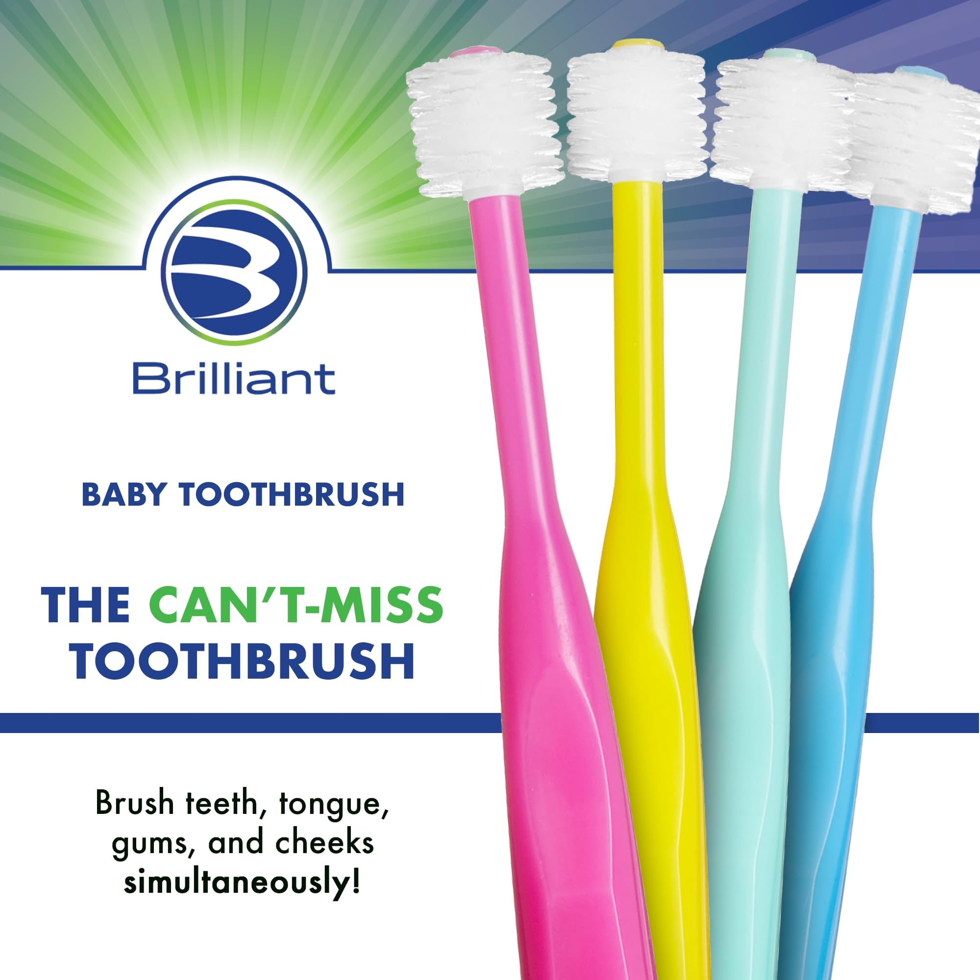 Foto 2 | Cepillo de Dientes Brilliant 3 Piezas-Venta Internacional