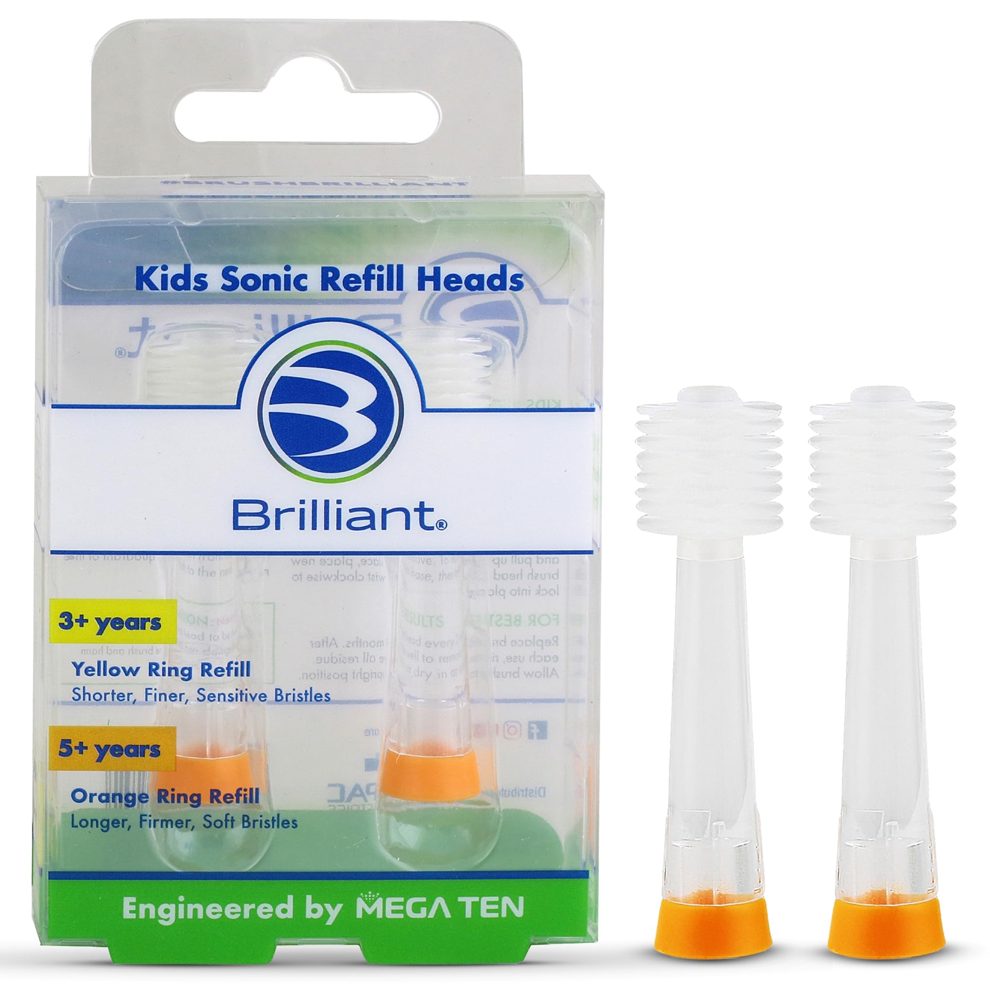 Cabezal de Repuesto Suave para Cepillo de Dientes Sónico Brilliant Oral Care Kids 2 Piezas - Venta Internacional