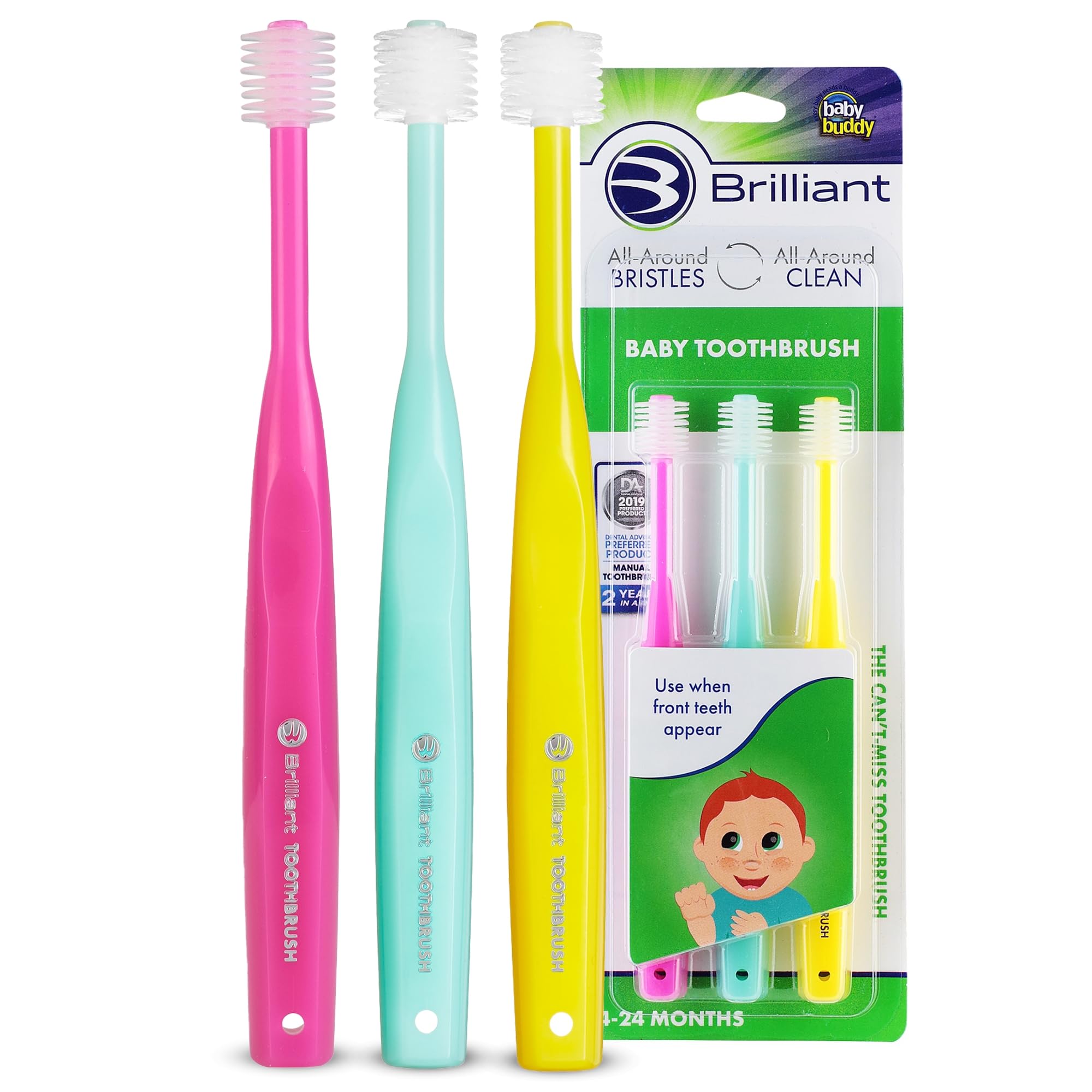 Cepillo De Dientes Brilliant Oral Care Baby Soft Bristles 0-2 Años  Paquete De 3 - Venta Internacional.