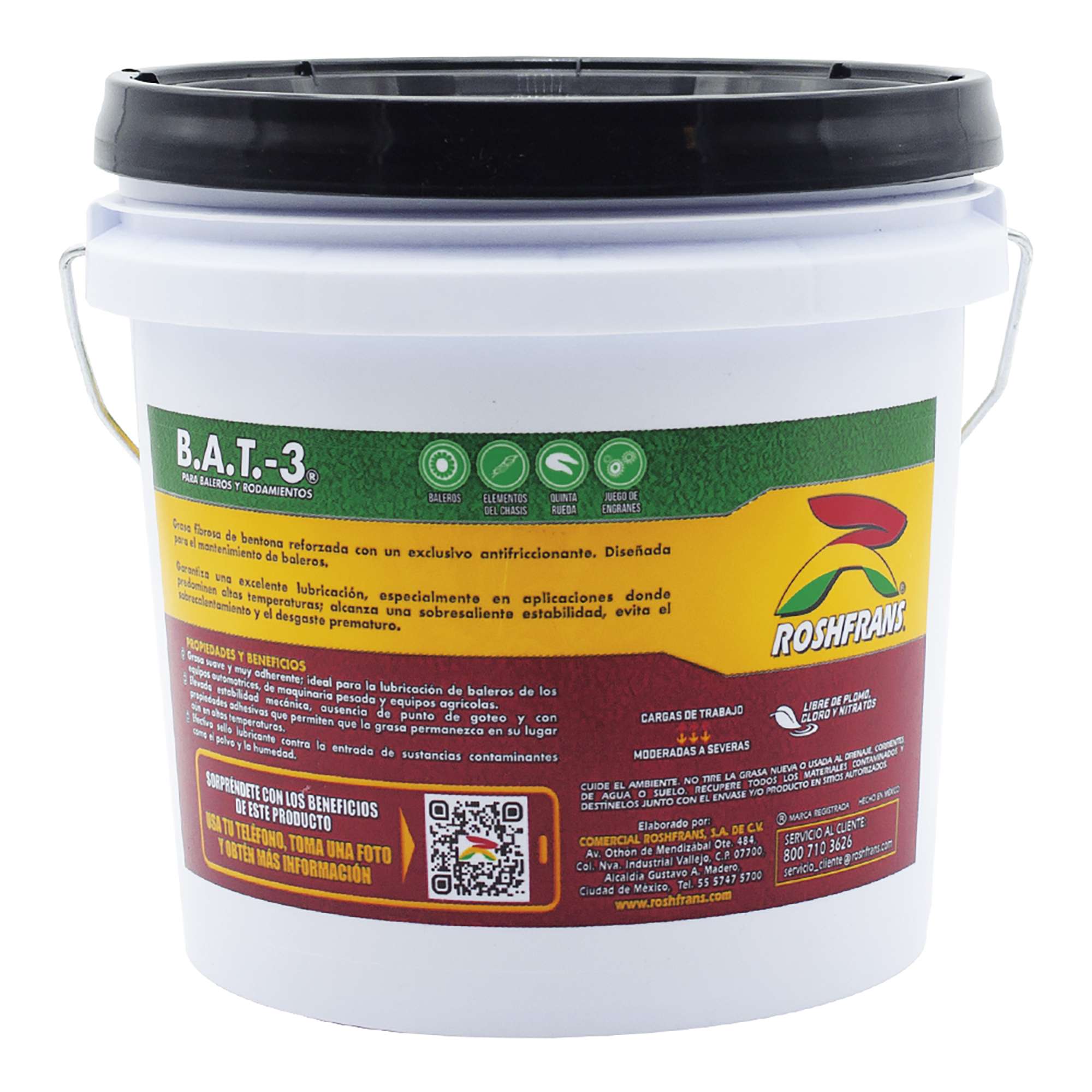 Foto 2 | Grasa Lubricante Roshfrans Bat 3 Baleros Automotrices 3.5 Kg