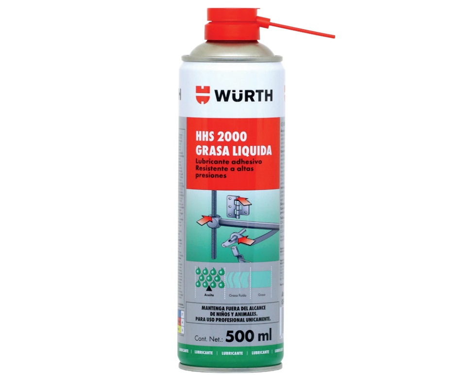 Foto 4 pulgar | Grasa Líquida Industrial Sintética Resistente A Alta Fricción Hhs 2000 Wurth 500ml