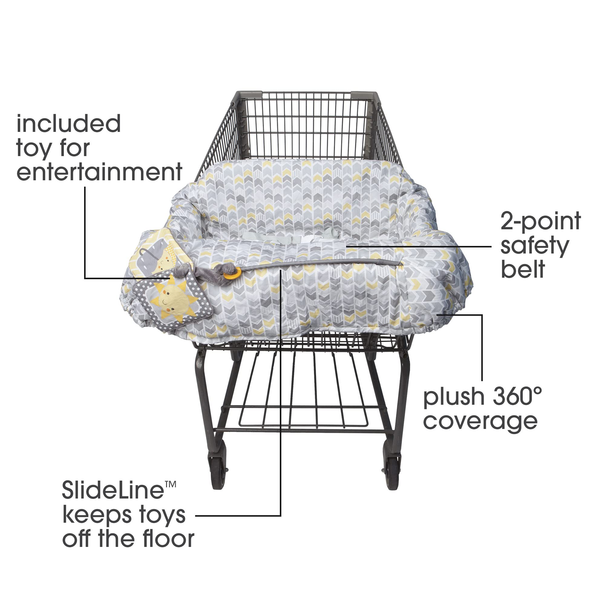 Foto 3 pulgar | Funda Para Carrito De Compras Boppy Sunshine Amarillo/gris De 6 A 48 Meses - Venta Internacional.