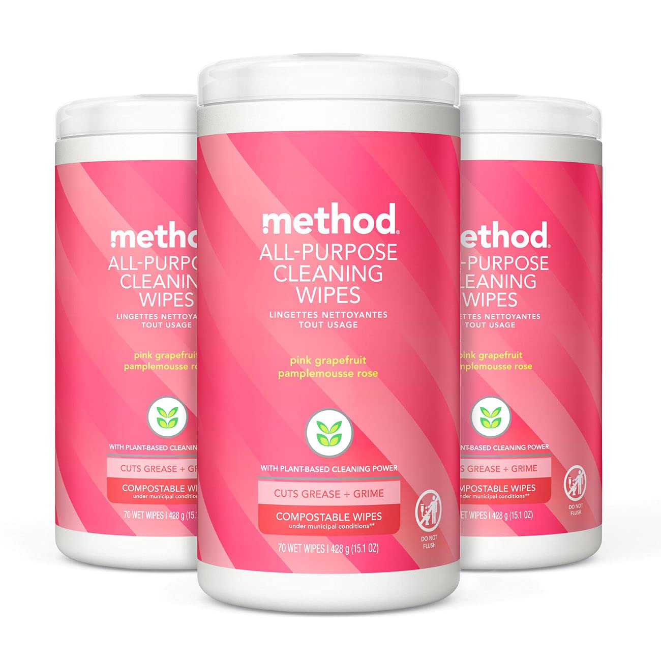 Foto 1 | Toallitas Limpiadoras Method Multiusos Con Forma De Pomelo Rosa  70 Unidades  3 - Venta Internacional.