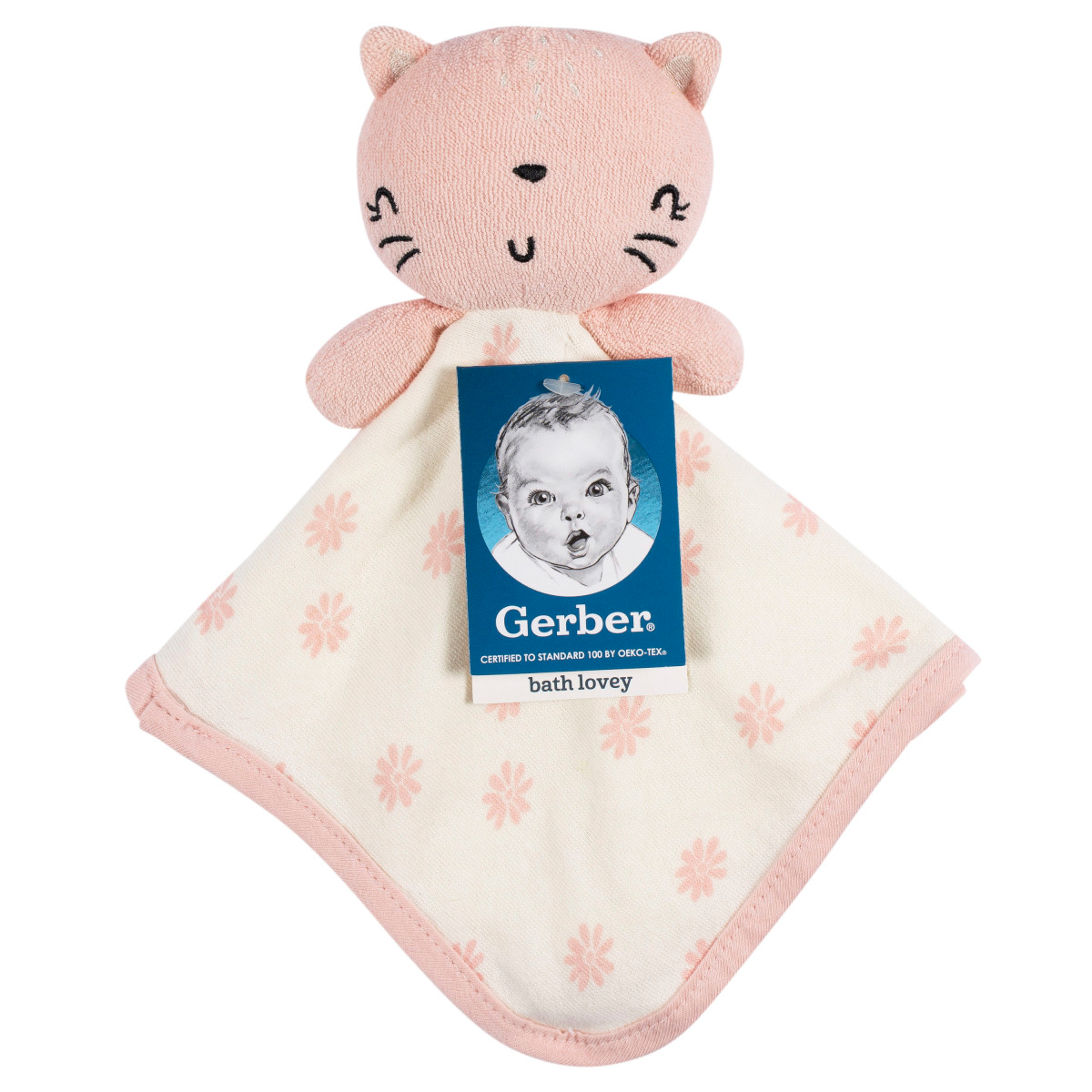 Foto 2 | Paño Baño Gatito Gerber Bebé 12×12 Cm Rosa Algodón