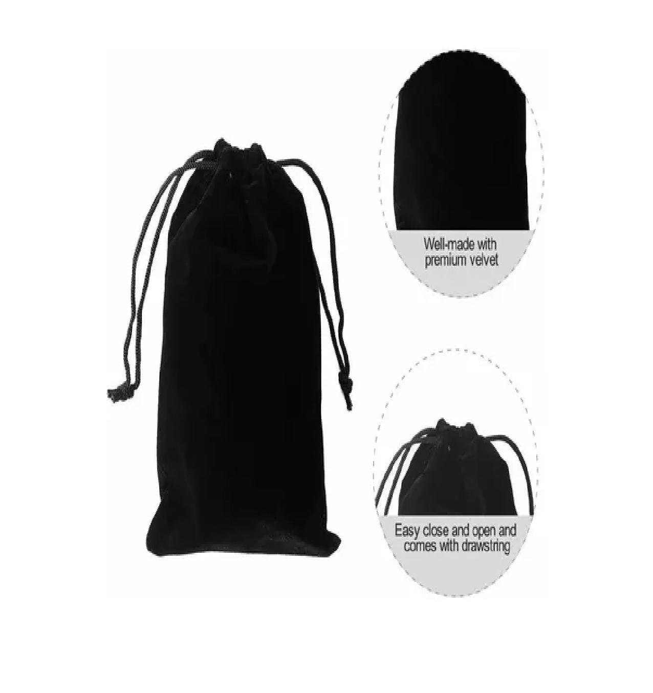 Foto 3 pulgar | Bolsas de Terciopelo con Cordón para Regalo 20pcs  10*12cm BELUG Negro