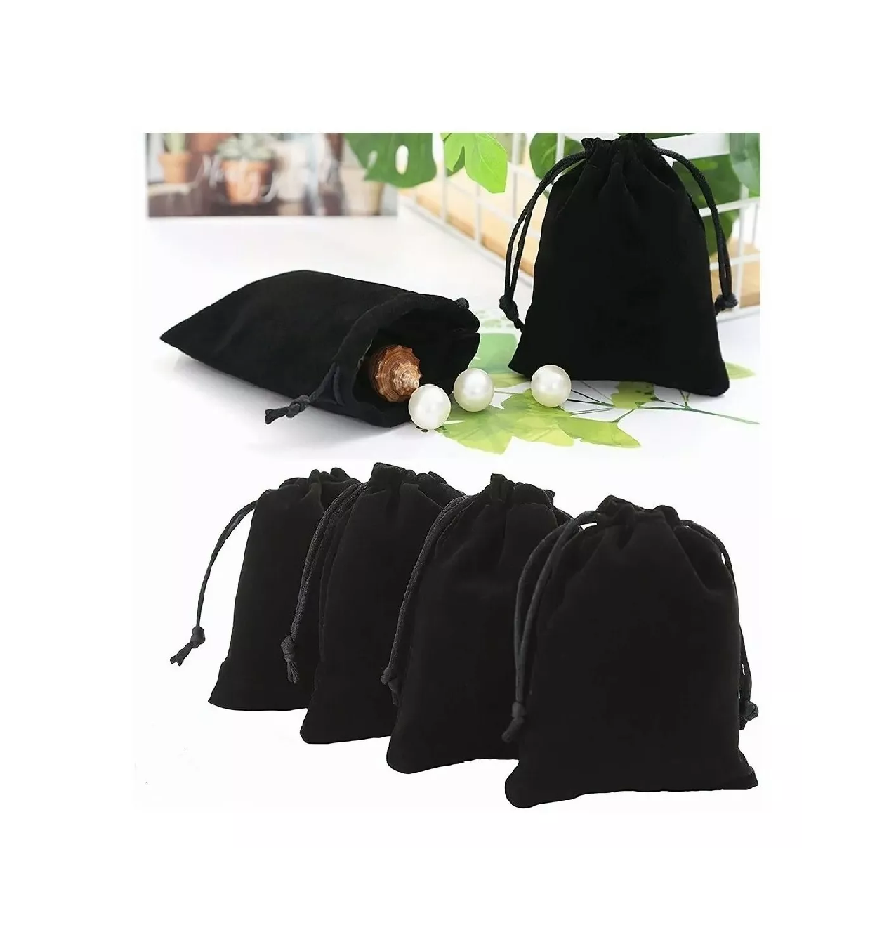 Foto 4 pulgar | Bolsas de Terciopelo con Cordón para Regalo 20pcs  10*12cm BELUG Negro