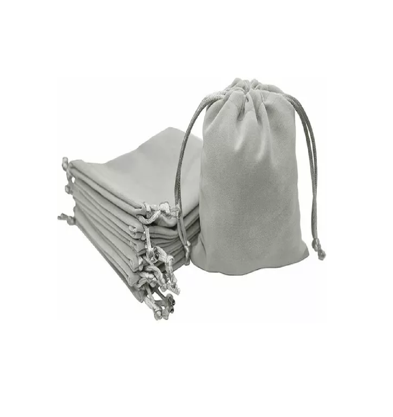 Foto 4 pulgar | 20 Pcs Bolsas BELUG de Terciopelo con Cordón Para Regalo 10x12cm Gris