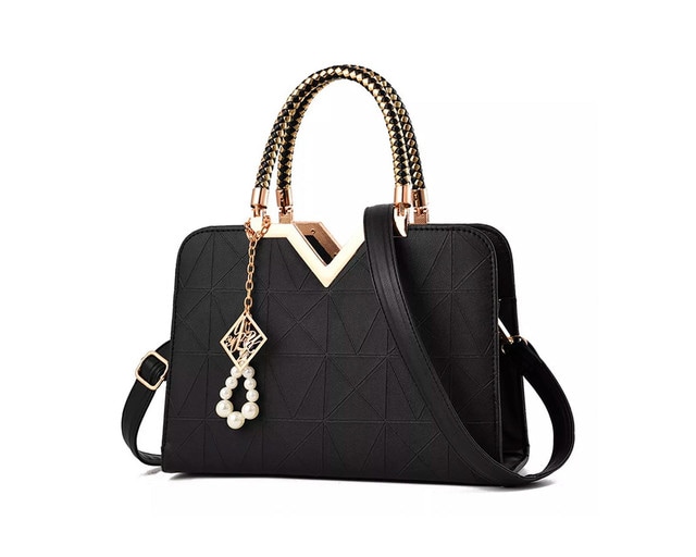 Bolso Dama Elegante V Perlas Negro Coppel