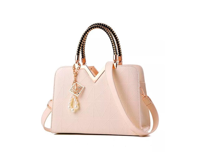 Bolso Dama Elegante V Perlas Beige $679