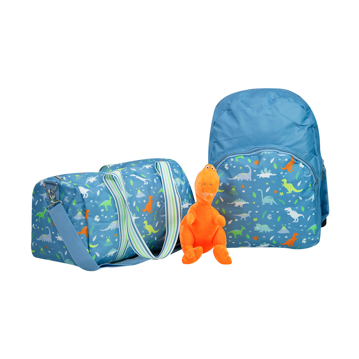 Set con Mochila Maleta y Peluche Andrea de Dinosaurio para Niños