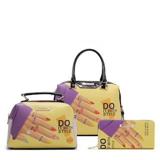 Foto 1 | Set 3pz Bolsas Y Cartera Nicole Lee Print Nail Polish