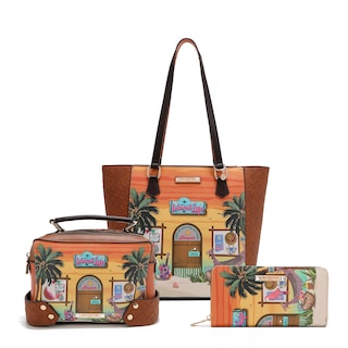 Foto 1 | Set 3pz Bolsas Y Cartera Estampadas Sun & Sand
