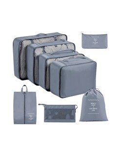 Foto 3 | Organizadores De Maletas Para Viaje Impermeable Set 8 Piezas Gris + Gratis Termo Güish De Regalo
