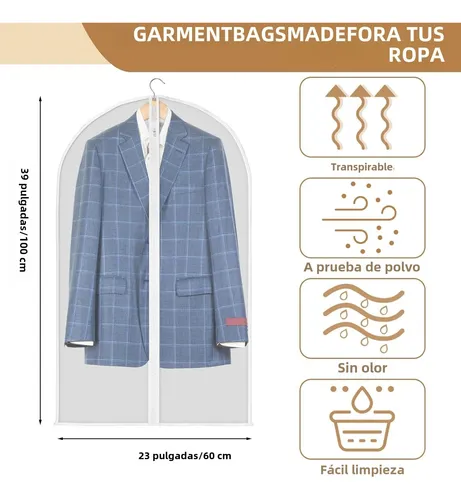 Foto 3 pulgar | 10 Bolsas Protector Xtellar Funda Ropa Traje Cubrepolvo Colgante