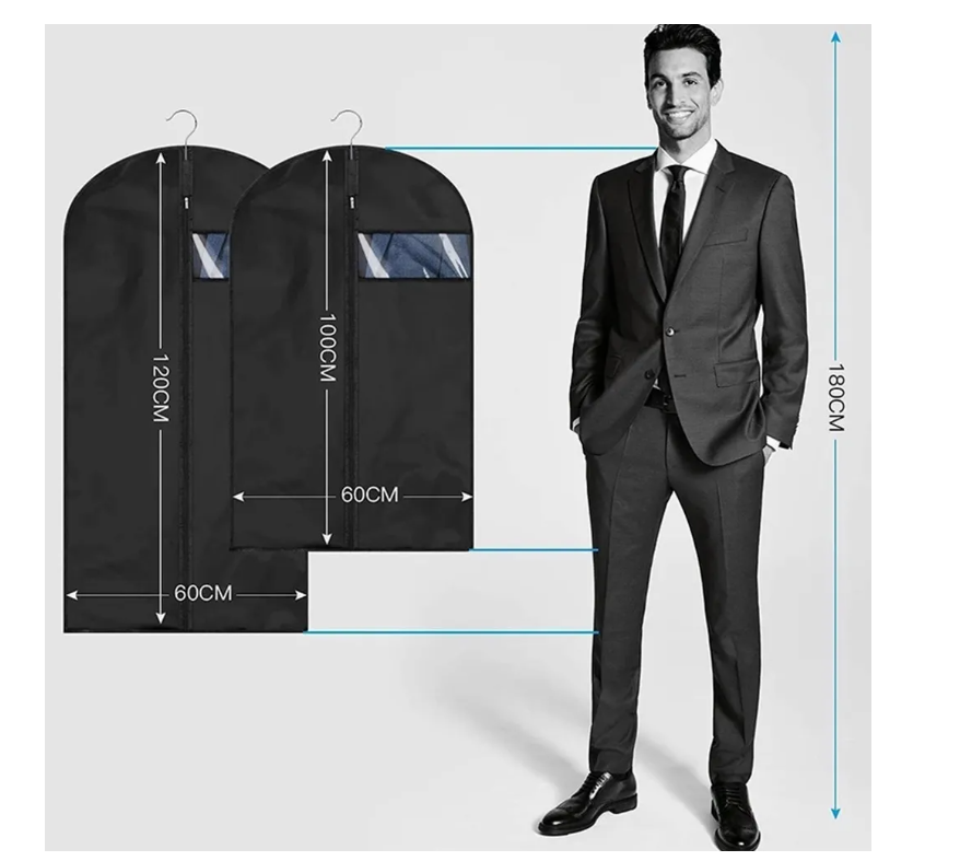 Foto 4 pulgar | Fundas Para Ropa 60x100 Porta Trajes Con Perchero Negro Negro