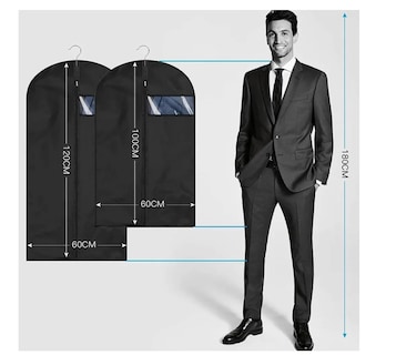 Foto 3 | Fundas Para Ropa 60x100 Porta Trajes Con Perchero Negro Negro