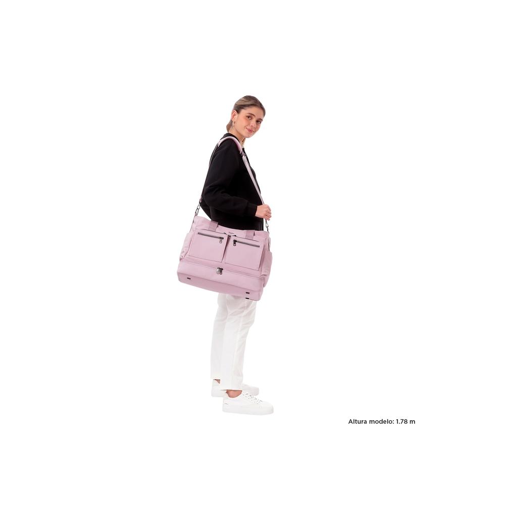 Foto 3 pulgar | Totto Bolsa De Dama | Mujer Crossbody Duffle Sahara - A Color Rosa Claro Diseño De La Tela Lisa Violeta