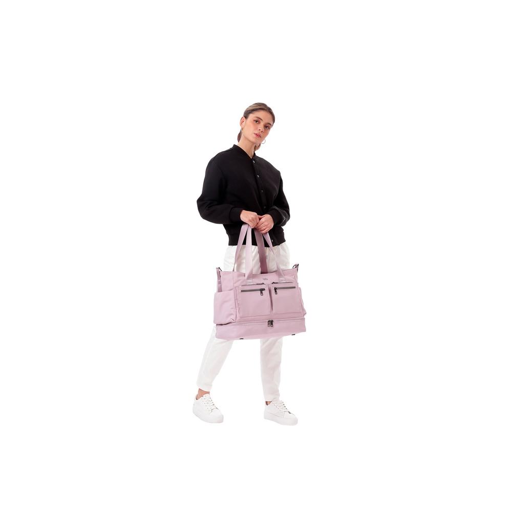 Foto 7 | Totto Bolsa De Dama | Mujer Crossbody Duffle Sahara - A Color Rosa Claro Diseño De La Tela Lisa Violeta