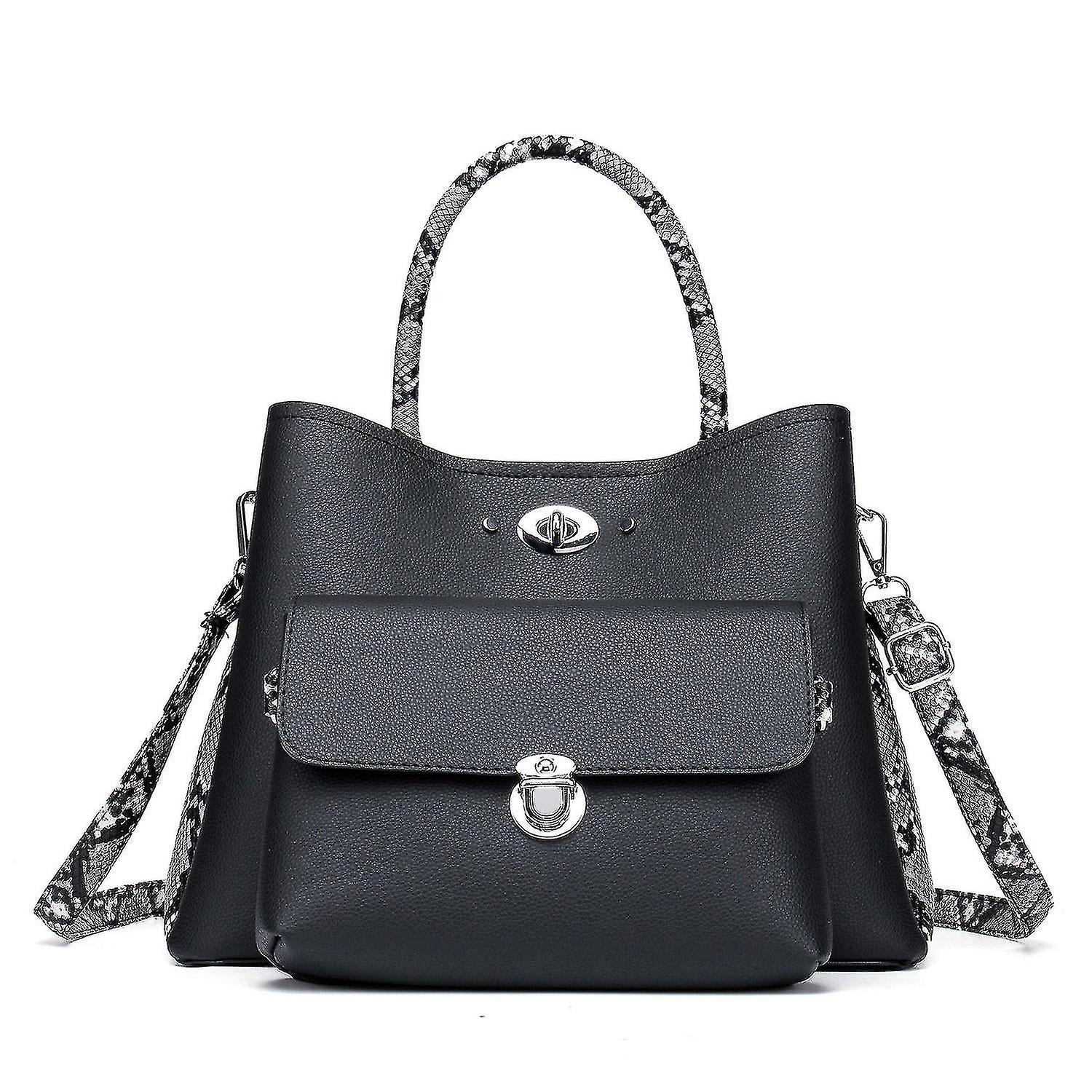 Foto 2 pulgar | Bolsos De Mano Huoguo Snakeskin  Suegra  Negros  2 Piezas - Venta Internacional.