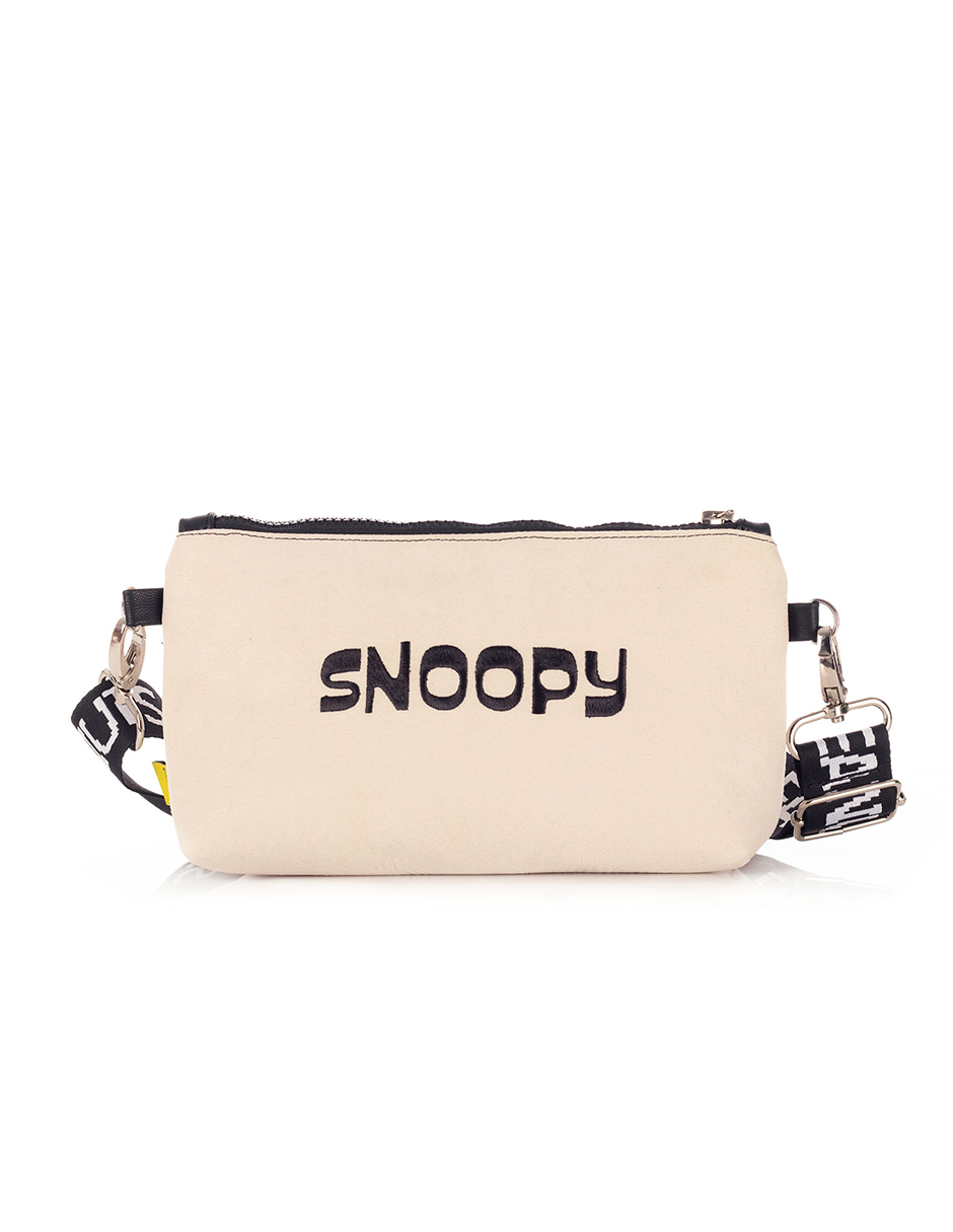 Foto 3 pulgar | Clutch Snoopy Casual Blanco Y Negro