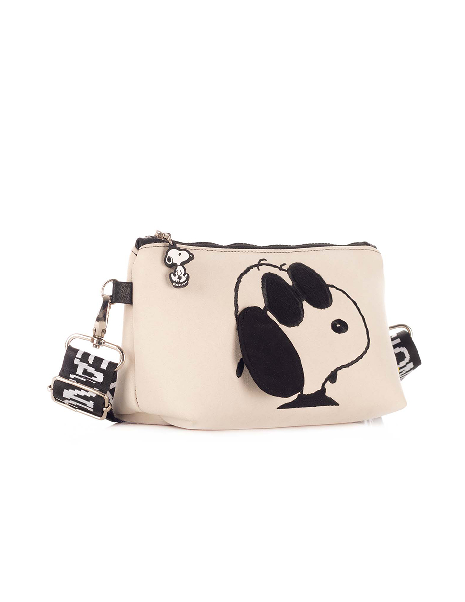 Foto 4 pulgar | Clutch Snoopy Casual Blanco Y Negro
