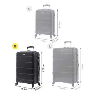 Foto 2 | Totto Maleta De Viaje Mediana Rígida 3.7kg Raym222 Negro