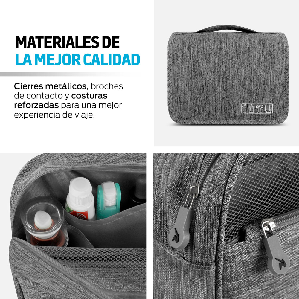 Foto 5 pulgar | Neceser de Viaje Redlemon 79811 Gl Impermeable color Gris