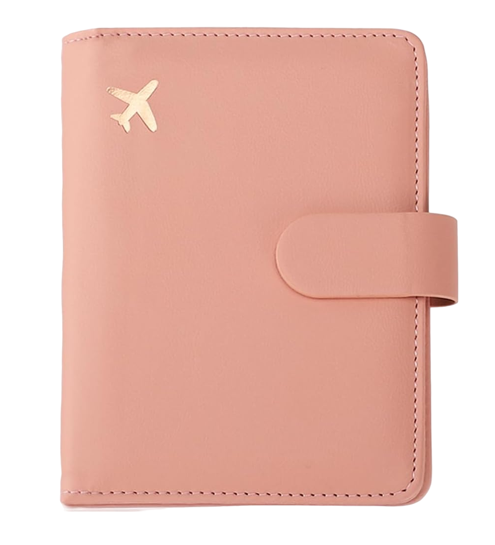 Portapasaporte Familiar Documentos Funda Protectora Viaje color Rosa