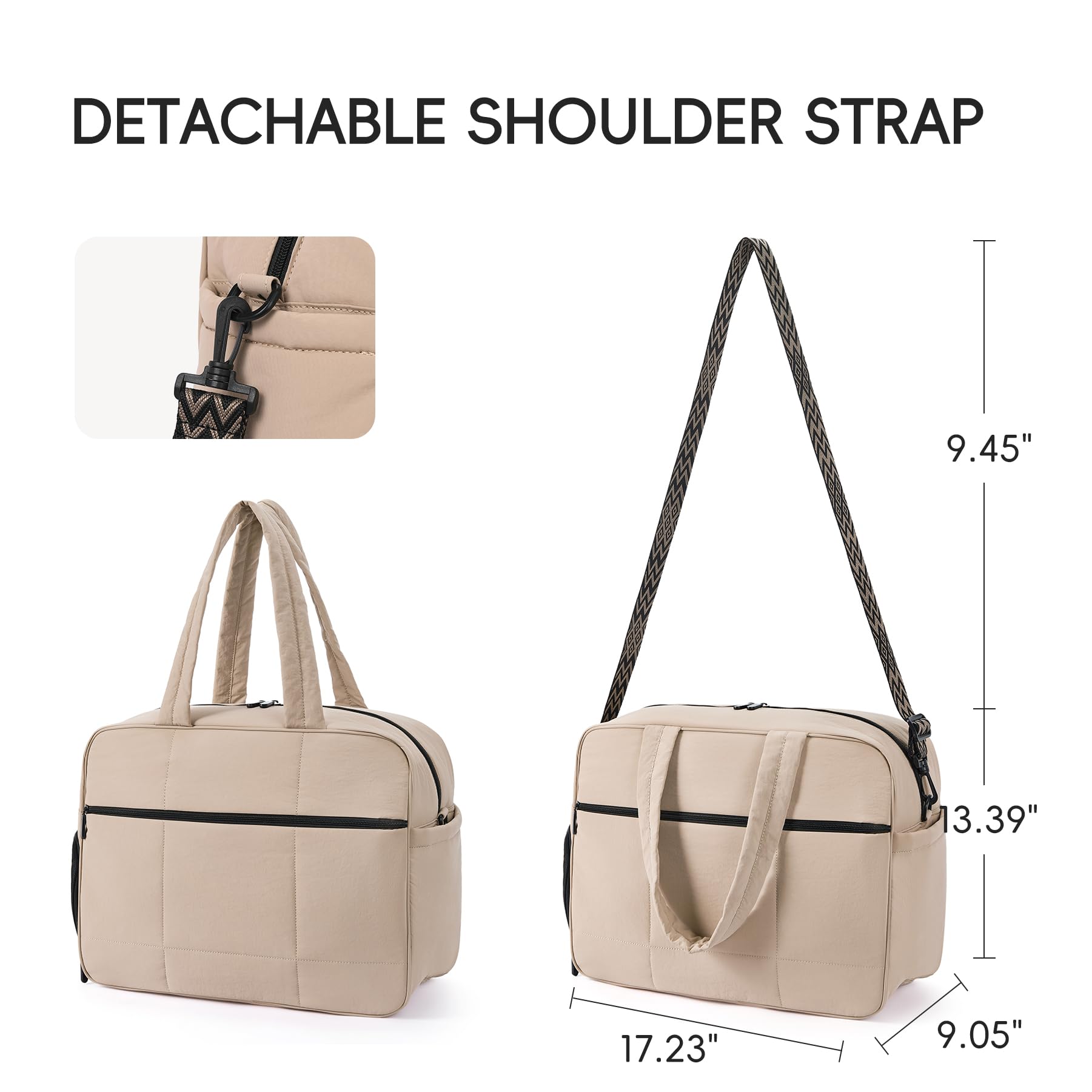 Foto 4 pulgar | Bolsa De Viaje Para Fin De Semana Cluci Puffer Tote Con Compartimento Para Zapatos - Venta Internacional.