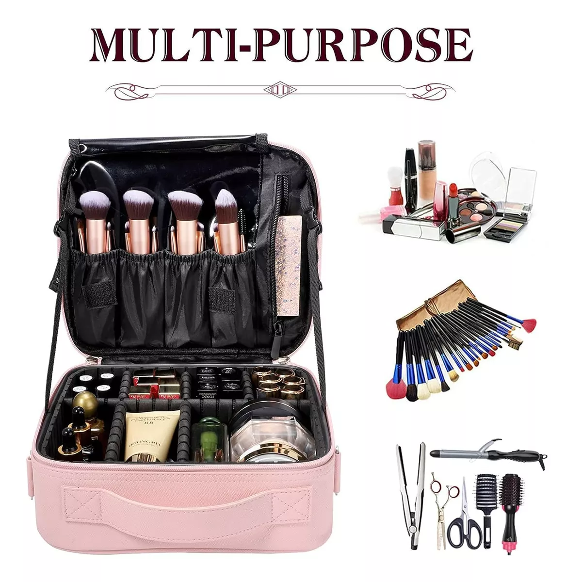 Foto 3 pulgar | Estuche Organizador De Maquillaje De Viaje Para Cosméticos Eo Safe Imports Esi-15283 Rosa