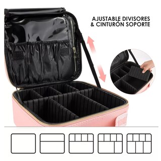 Foto 3 | Estuche Organizador De Maquillaje De Viaje Para Cosméticos Eo Safe Imports Esi-15283 Rosa