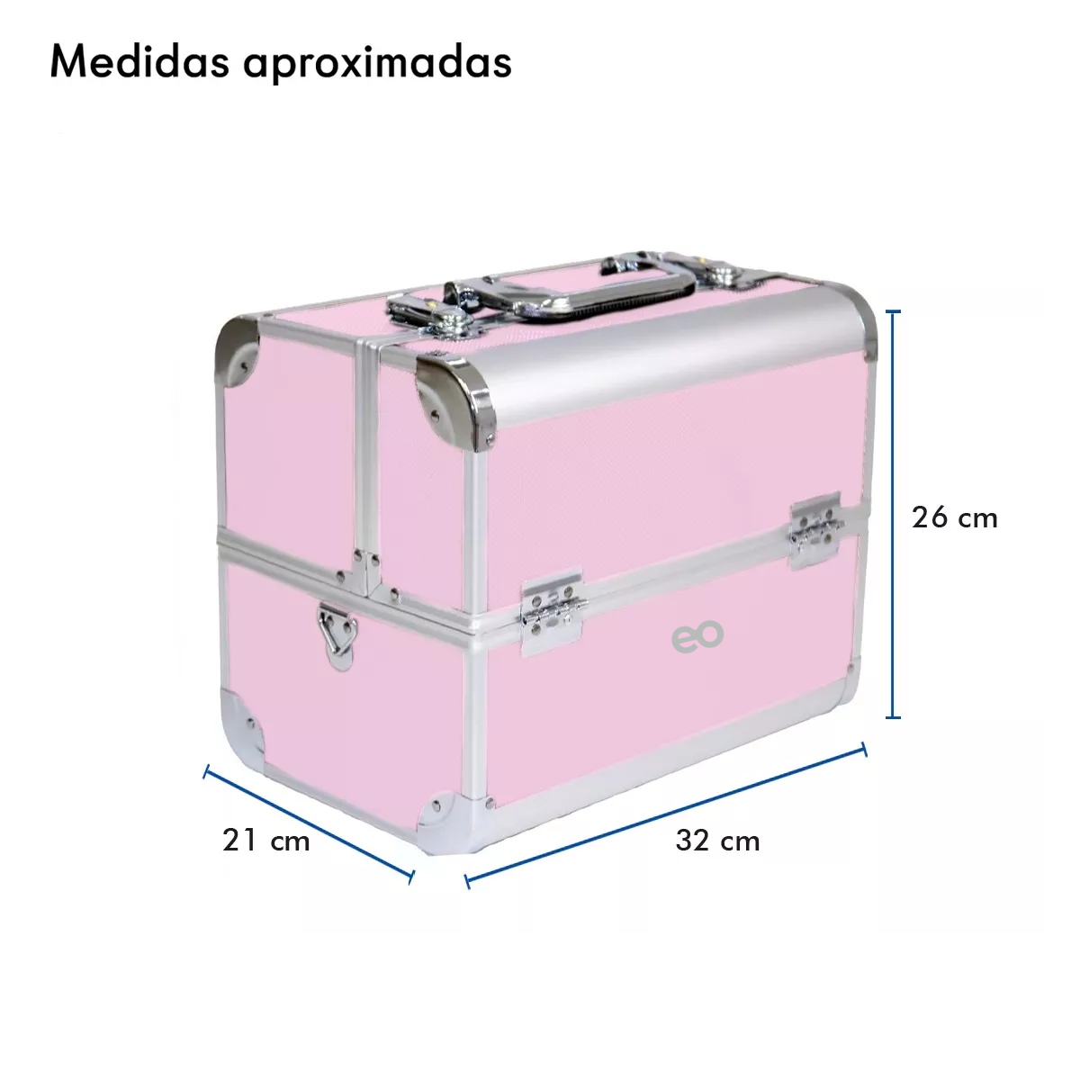 Foto 4 pulgar | Neceser Maletín Metálico Reforzado Cosmetiquera Profesional Eo Safe Imports Esi-15559-1 Rosa