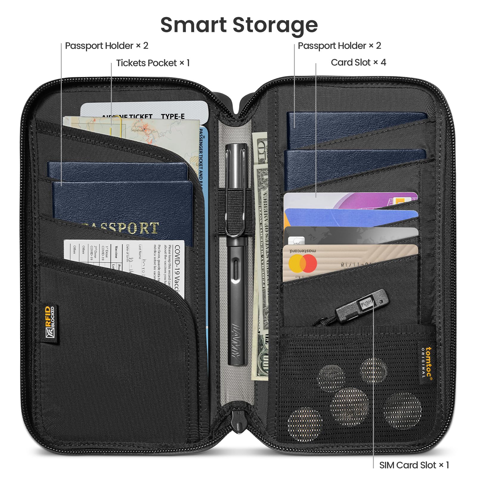Foto 3 | Funda Para Pasaporte Tomtoc Family Con Bloqueo Rfid, Resistente Al Agua - Venta Internacional.