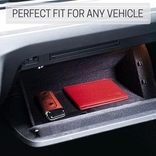 Foto 6 | Soporte Para Matrícula Y Seguro De Automóvil Canopus, Piel Sintética Roja - Venta Internacional.