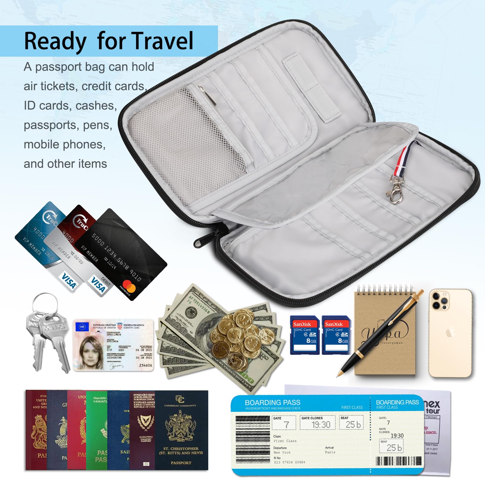 Foto 7 pulgar | Funda Para Pasaporte Fintie Family Con Bloqueo Rfid Para 6 Personas - Venta Internacional.