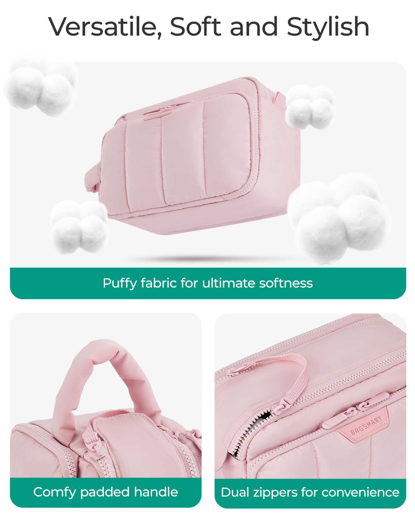 Foto 4 | Neceser de Viaje Bagsmart Rosa para Mujer- Venta Internacional